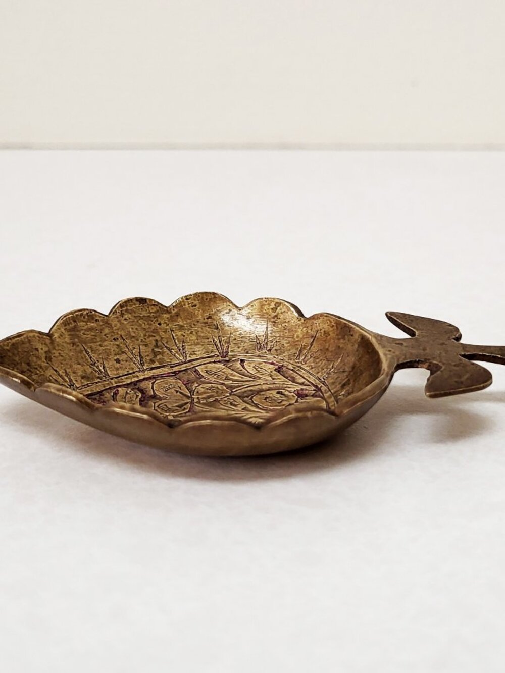 Antique Holy Water Spoon Solid Brass Rare Authentic Religious Collectible Italy - Picture 7 of 9